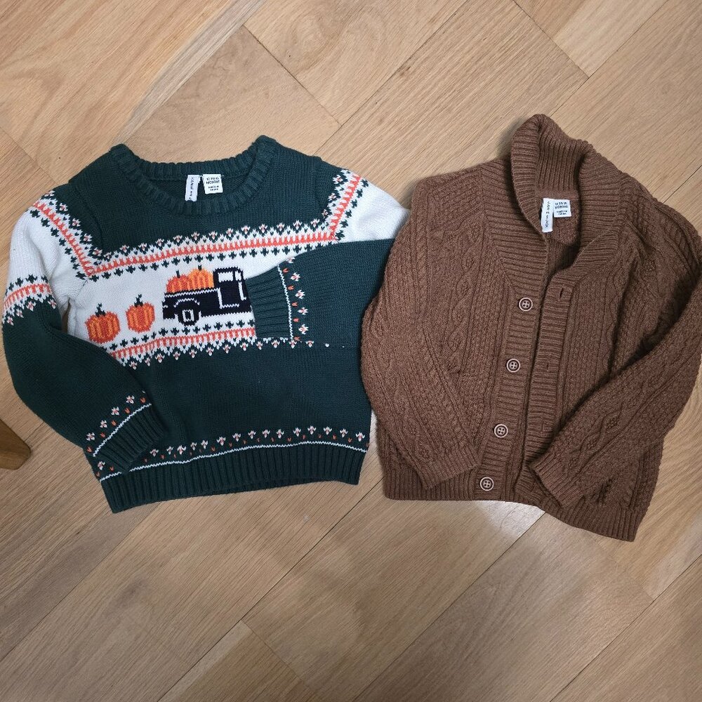 Janie and Jack boys 12-18 month - BROWN SWEATER ONLY